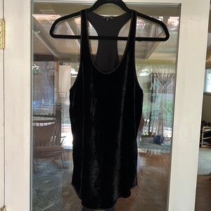 Theory crushed velvet long racer back tank top